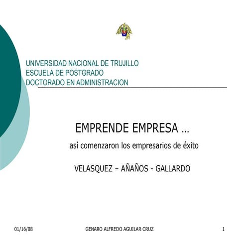 Emprende Empresa [1]... Proex, Kola Real, Artesania | PPT