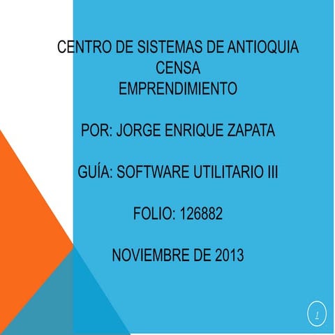 Emprendimiento. Por Jorge Enrique Zapata