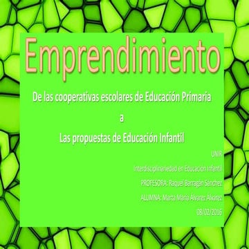 Emprender desde Educación Primaria al primer ciclo de Educación Infantil