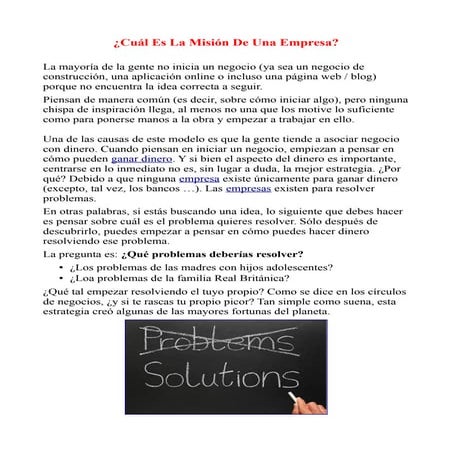 ¿Cuál Es La Misión De Una Empresa?