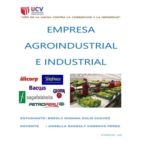 Empresa agroindustrial e industrial