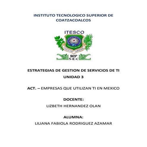 Empresas que utilizan itil en mexico