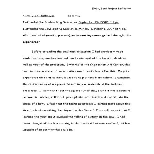 Empty Bowl Reflection