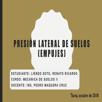 Presión lateral de Tierras (EMPUJES) y Ensayo de Corte Directo