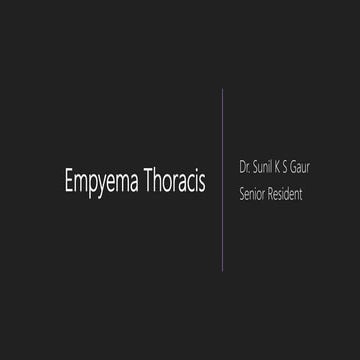 Empyema Thoracis
