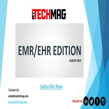 MYTECHMAG EMR/EHR Edition August 2019