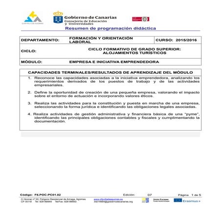 ADAPTACIÓN CURRICULAR Y PROPUESTA DE INNOVACIÓN en el módulo de EMR