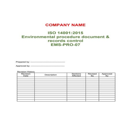 ISO 14001 2015 policy statement example | PDF