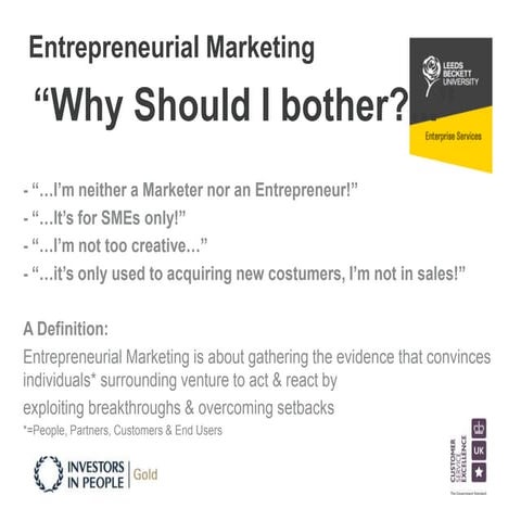 Entrepreneurial Marketing - Looking the internal costumer