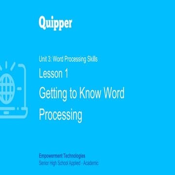 GETTING TO KNOW WORD PROCESSING - EMP.TECH