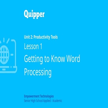 Productivity Tools - Word Processor Presentation