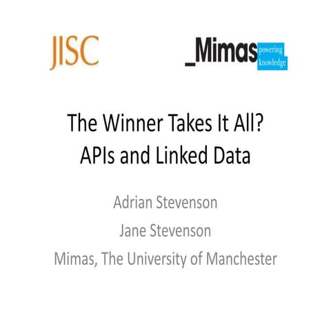 Linked Data vs. APIs, presentation at EmTACL 2012