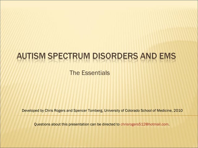Research paper on autism spectrum disorders