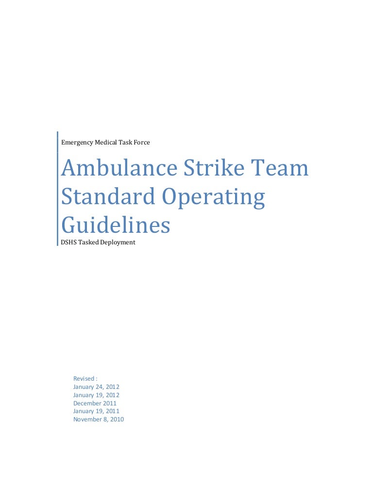 emtf ambulance strike team operating guidelines ics form 214