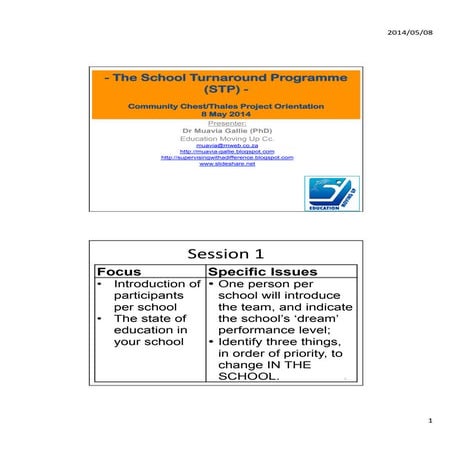 EMU - Community Chest & Thales Project Orientation - 8 May 2014