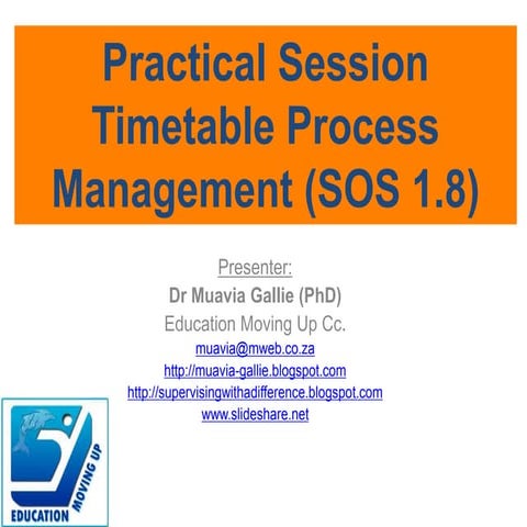 Practical session - Timetable process management