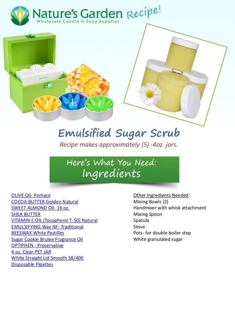 Emulsified sugarscrubrecipe
