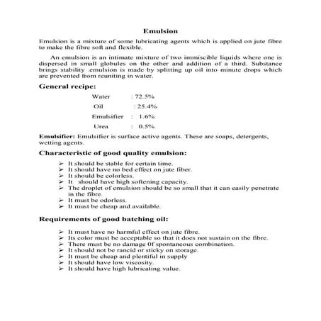 Emulsion | PDF