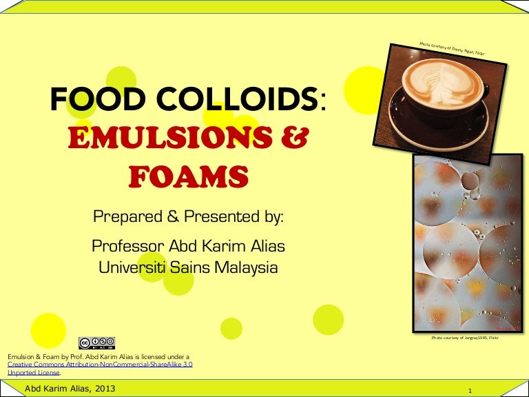 Introduction to Food Emulsions and Foams