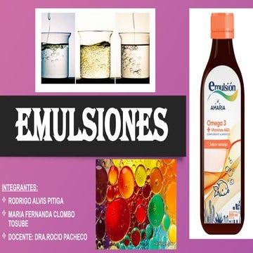 emulsiones en el area de la salud medicina | PPTX