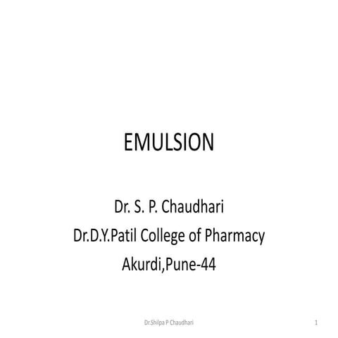 Emulsions | PPTX