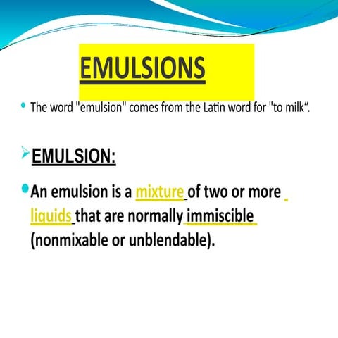 Formulation of Emulsion | PPTX