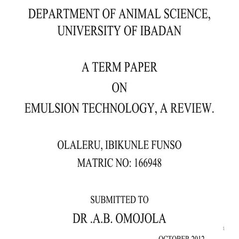 Emulsion technology, a review.