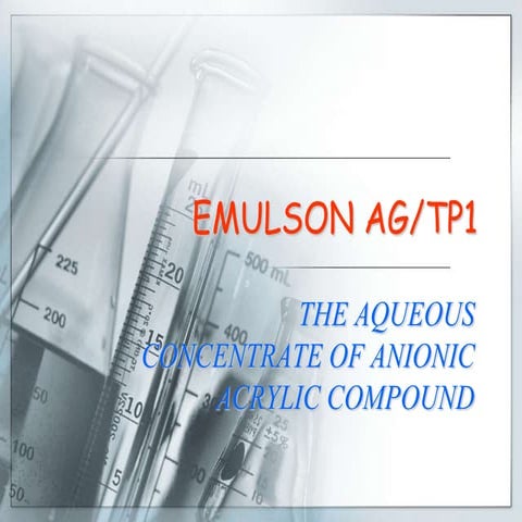 Emulson AG/TP1: Acrylic Polymer Dispersant from Lamberti