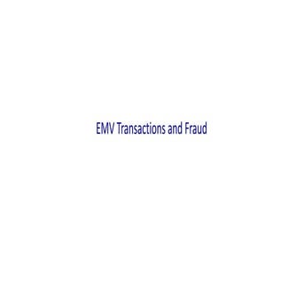 Emv and fraud
