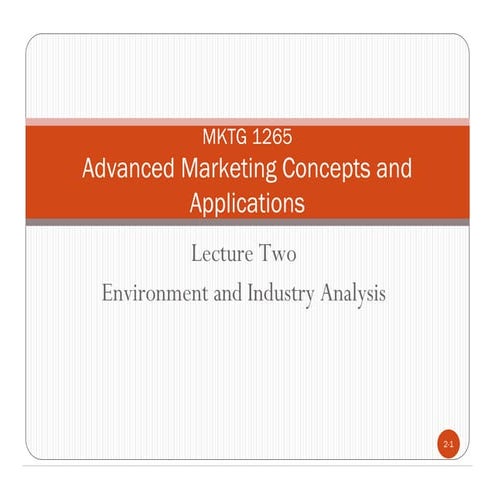 AMCA Lecture Two  Environment And Industry Analysis