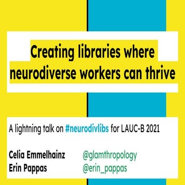 Creating libraries where neurodiverse workers can thrive