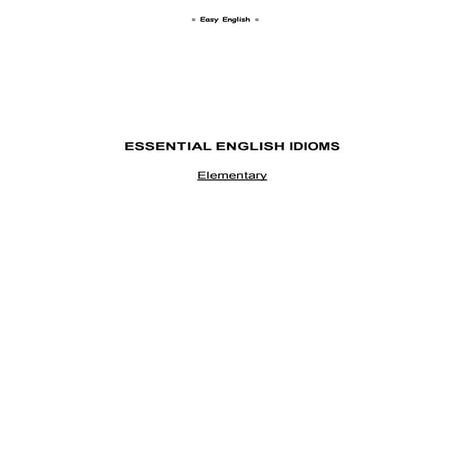 Essential english idoms