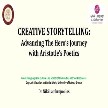 Aristotle's Poetics in Creative Storytelling by Niki Lambropoulos for Erasmus Students