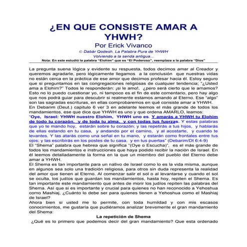 ¿En que consiste amar a Dios?