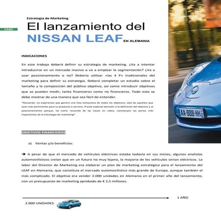 CASO Nissan Leaf: ESTRATEGIA DE MARKETING