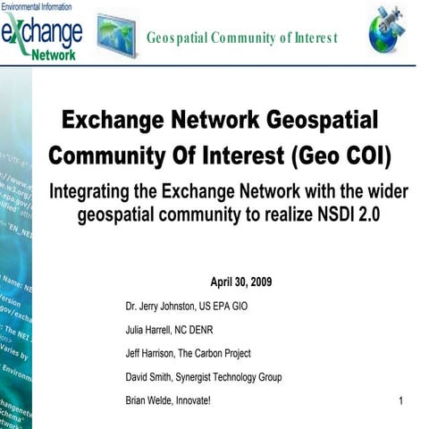 Exchange Network 2009 GeoCOI Slides Finalv2