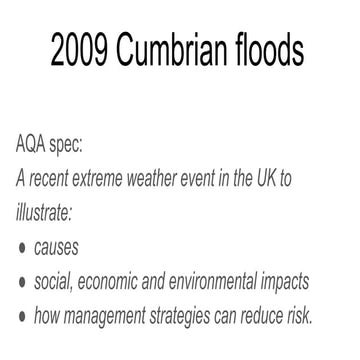 Fcase study: aqa gcse geography the challenge of natural hazards: 2009 cumbri...