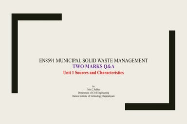 EN8591 Municipal Solid waste management Unit 1 - Two mark Q&A.pptx