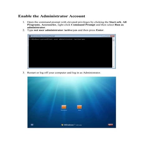 Enable admin account