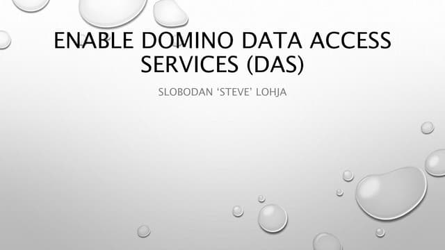 Enable Domino Data Access Services (DAS)