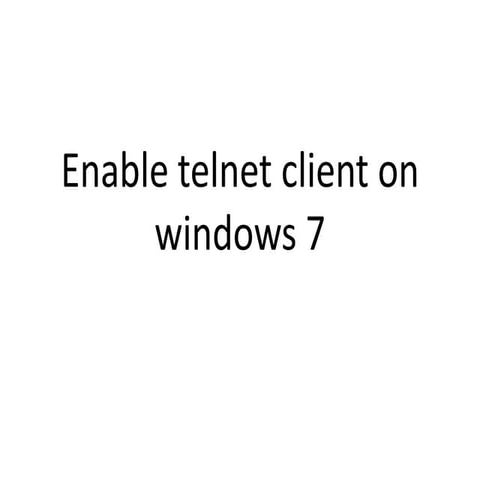 Enable telnet client