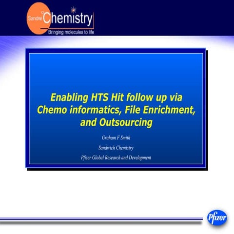 Enabling HTS Hit follow up via Chemo informatics, File Enrichment, and Outsou...