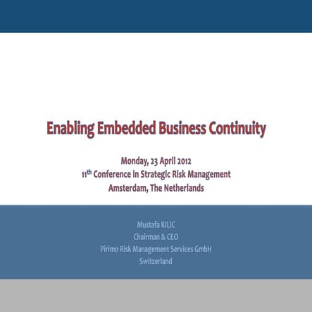 Enabling Embedded Business Continuity
