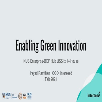 Enabling green innovation interseed 2021