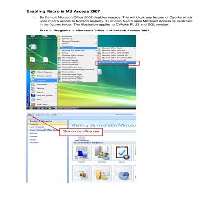 Enabling macro in access 2007 | PDF