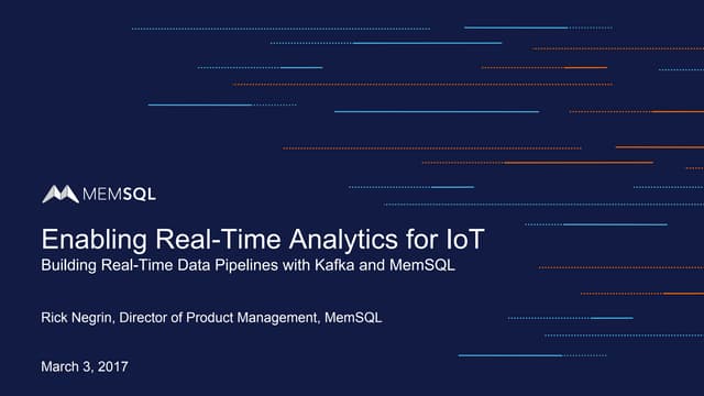 Enabling Real-Time Analytics for IoT