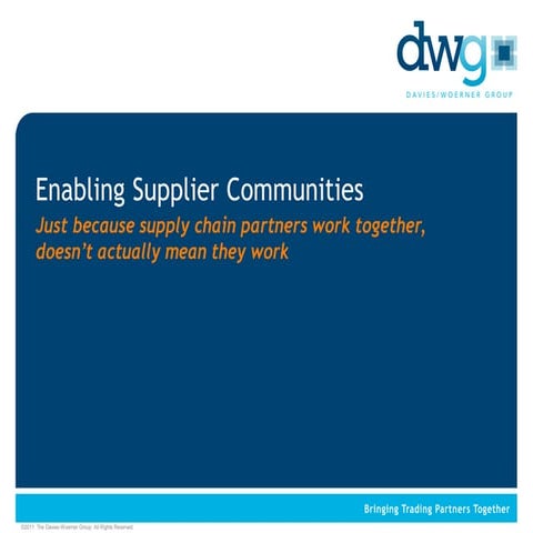 Enabling Supplier Communities