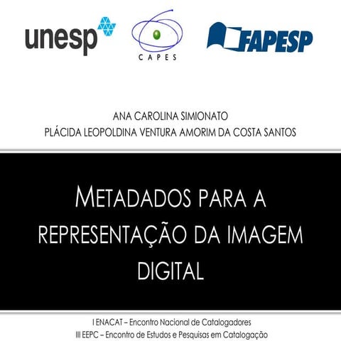 Metadados para a representação da imagem digital