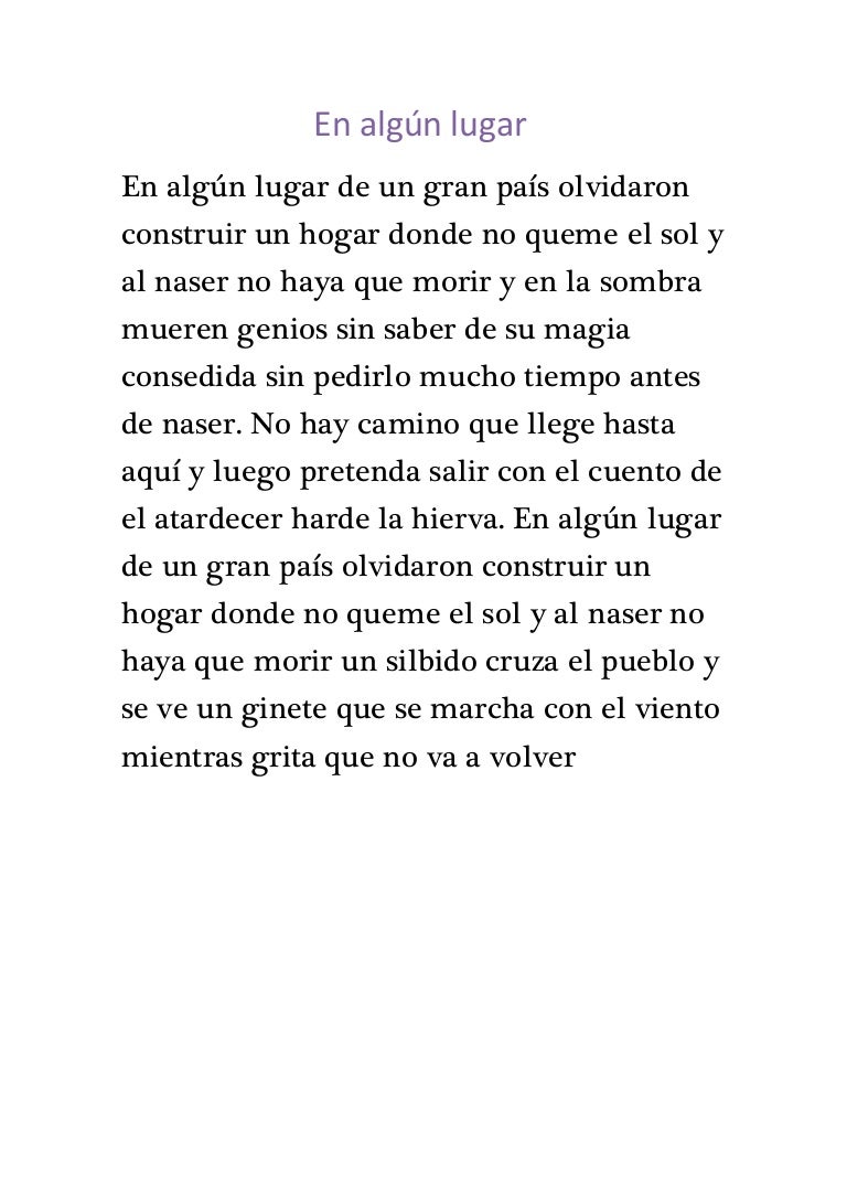 En Algun Lugar Letra