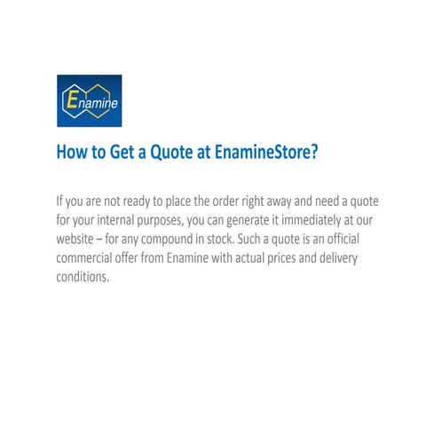 Enaminestore Tutorial: How To Generate Quote Online